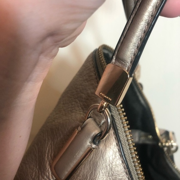 Coach Metallic Beige Leather Small Kelsey Satchel - Picture 8 of 13